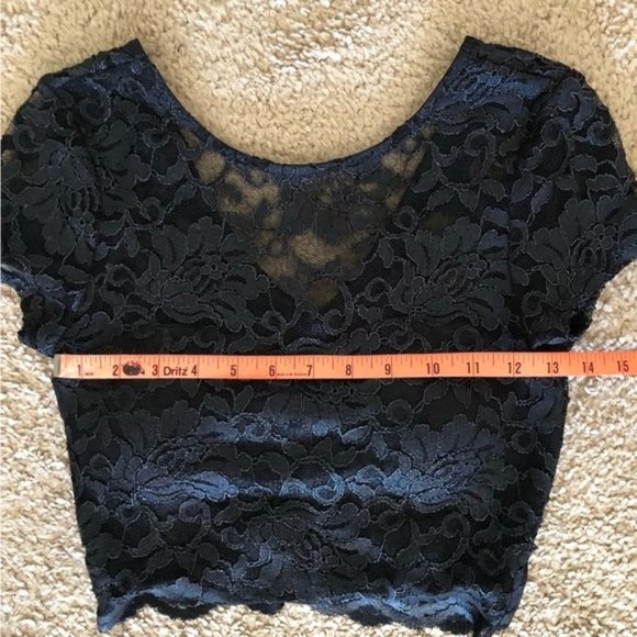 Speechless Two-Piece Black/White/Grey Lace & Floral Prom Gown - Size 5 -… - Picture 7 of 12